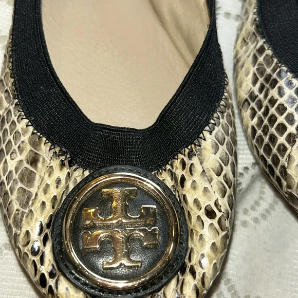 Tory Burch snakeskin ballerina flats size 6.5 - Picture 2 of 7